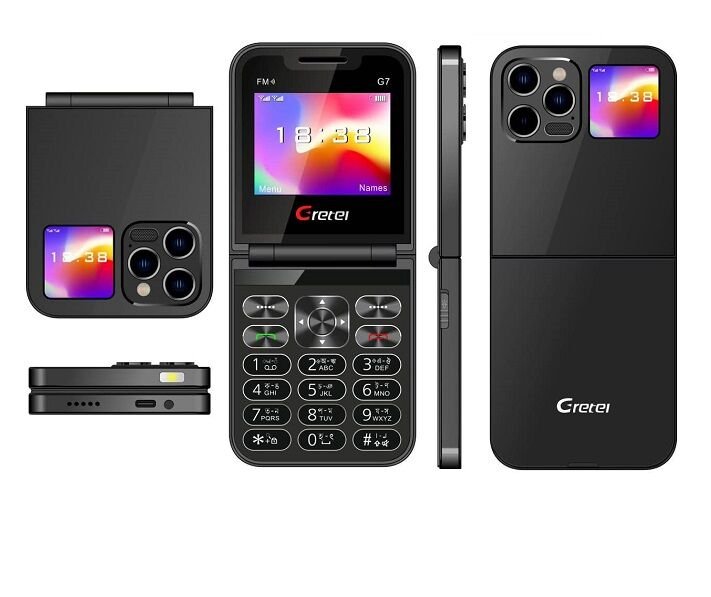 Gretel G7 Flip Folding Phone Dual Display Caseing